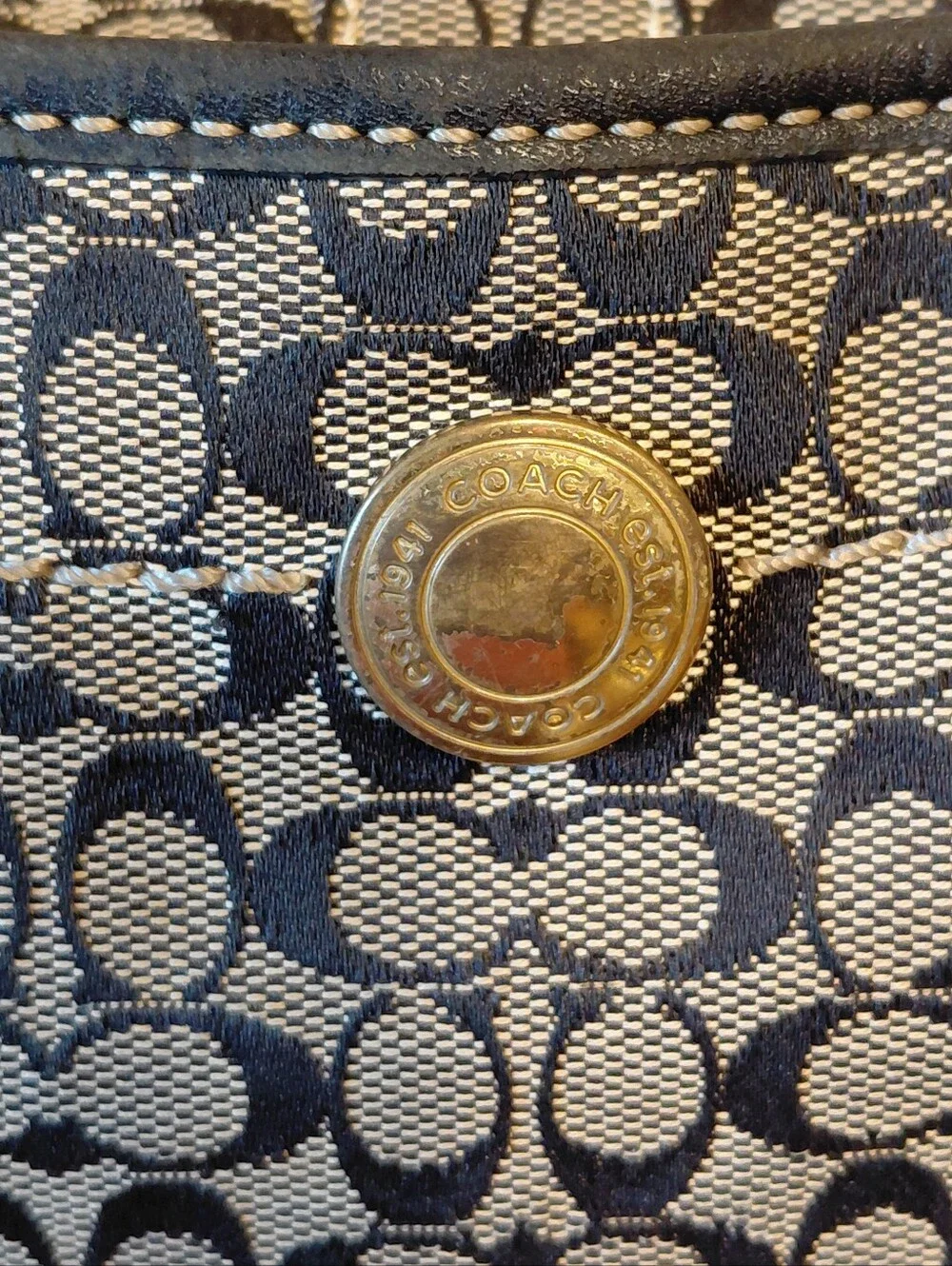 Coach Ergo Signature Hobo Shoulder Bag Style Number 11294 Blue Leather